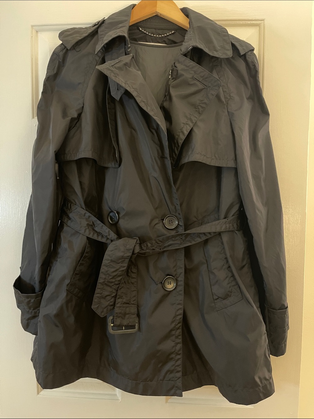 Coach Classic Black Trench Coat W/ Removable Quilted liner Women's Belted Jacket